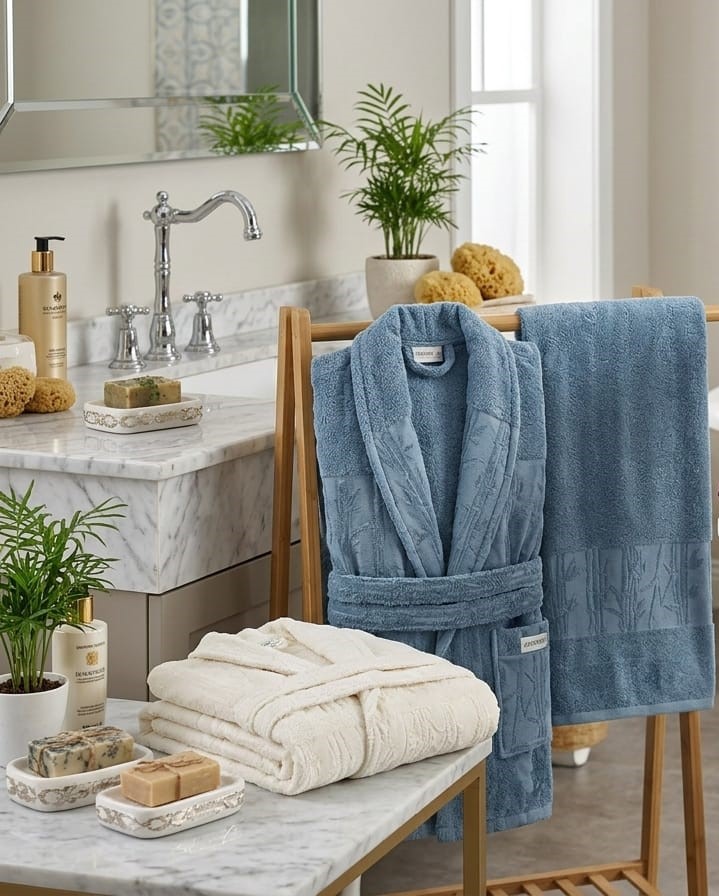 HOME COLLECTION ANEMON LIFE BAMBOO AİLE BORNOZ SETİ