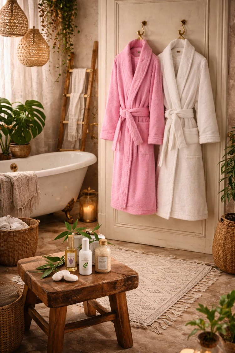 HOME COLLECTION ANEMON LIFE BAMBOO AİLE BORNOZ SETİ