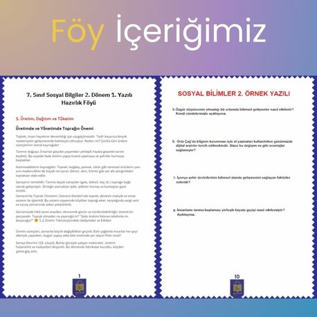 7. Sınıf Sosyal Dersi Yazılıya Hazırlık Föyü