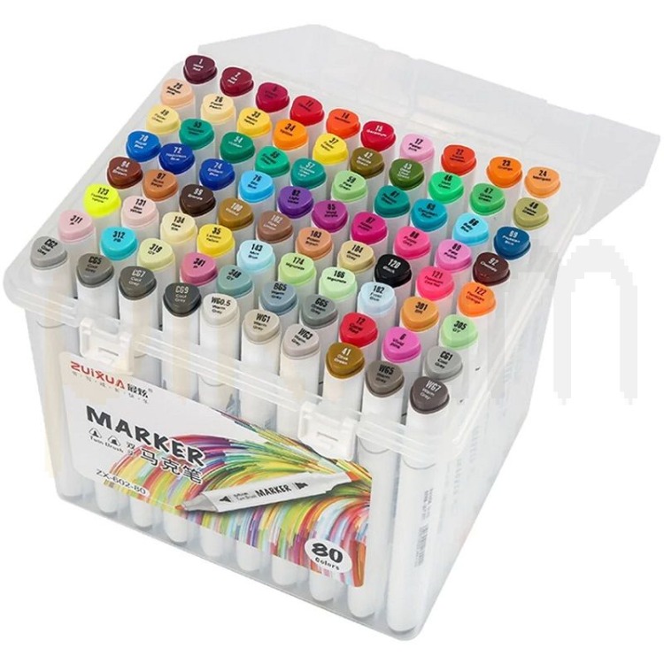 Tunalı Çift Taraflı Marker 80li Set
