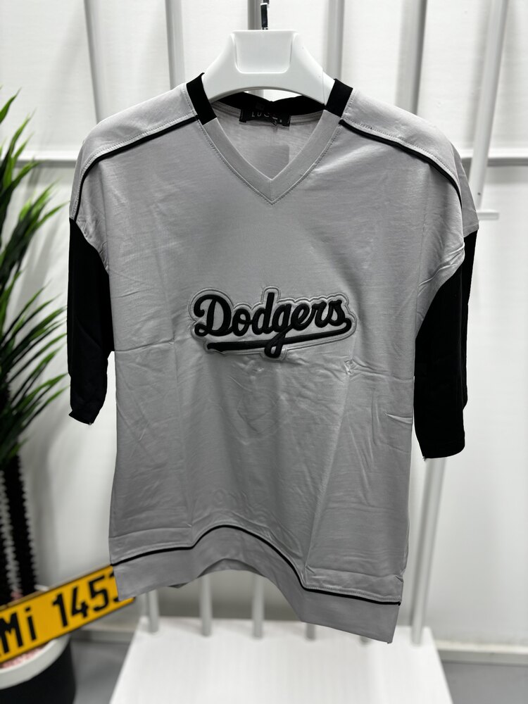 OVERSİZE DODGERS TSHİRT GRİ-SİYAH