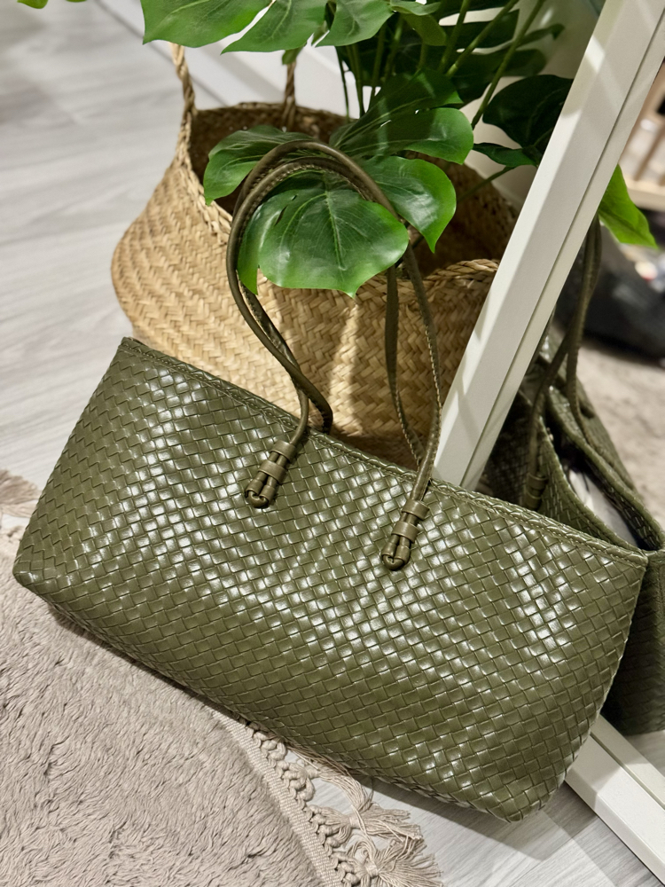 Strap Haki Örgü Model El Çantası