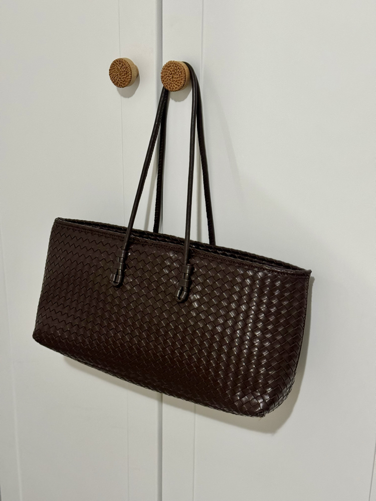 Strap Acı Kahve Örgü Model El Çantası
