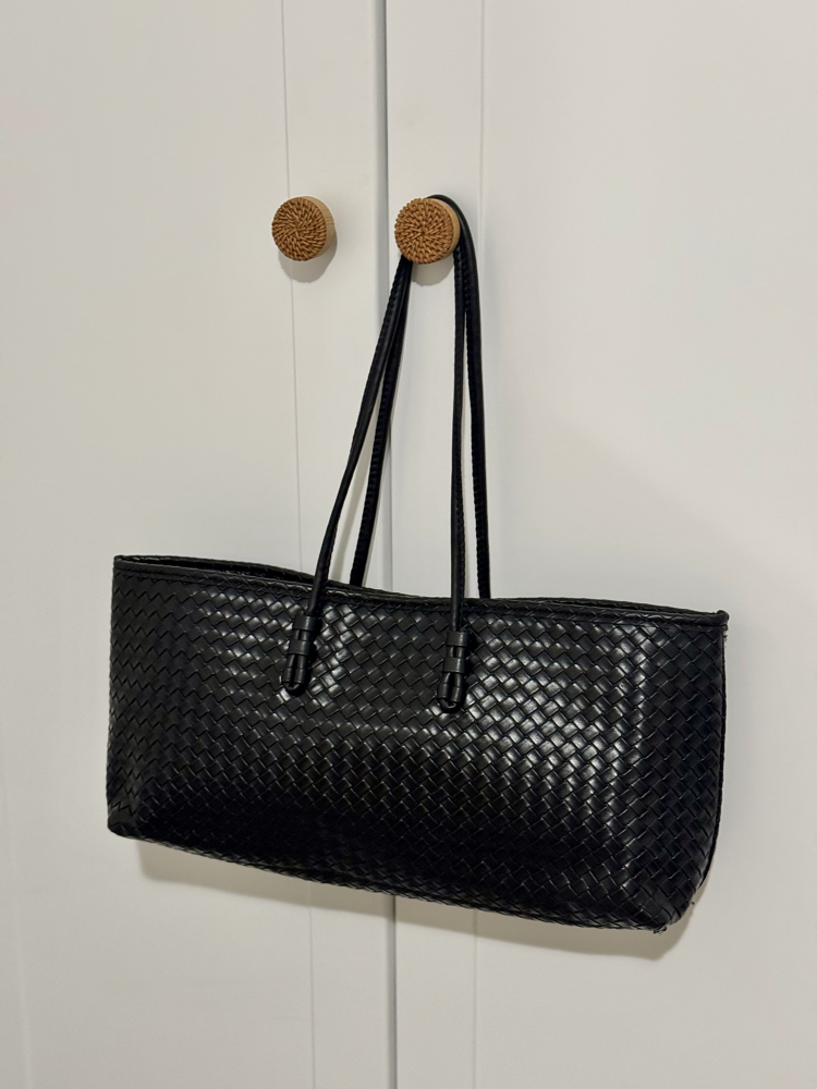 Strap Siyah Örgü Model El Çantası