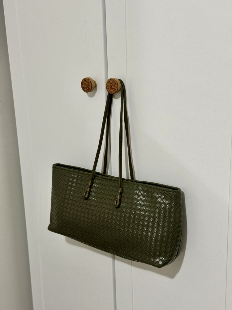 Strap Haki Örgü Model El Çantası