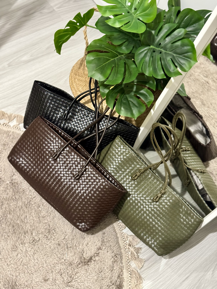 Strap Haki Örgü Model El Çantası