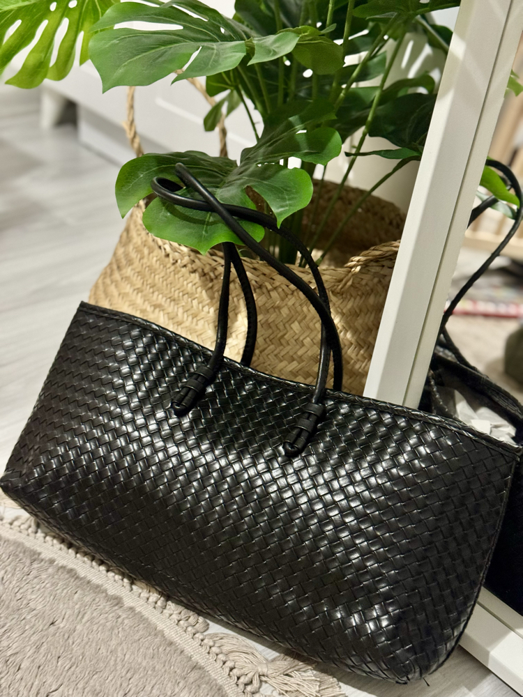 Strap Siyah Örgü Model El Çantası