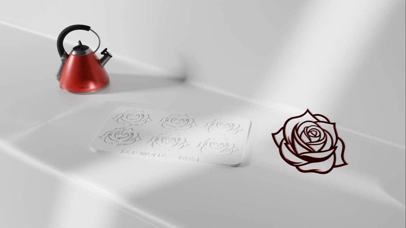  6’lı Rose Tuile Silikon Kalıbı