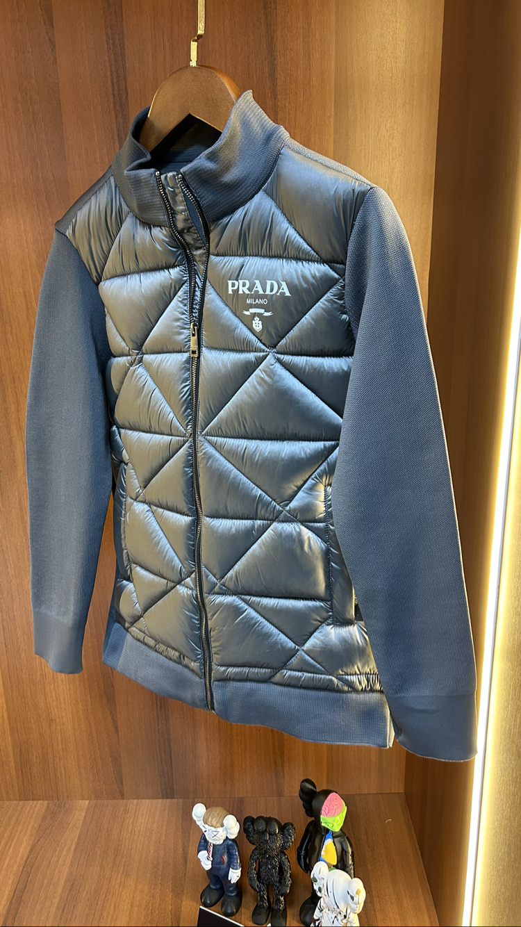 Prada Premium Çelik Örme Ceket (Antrasit)