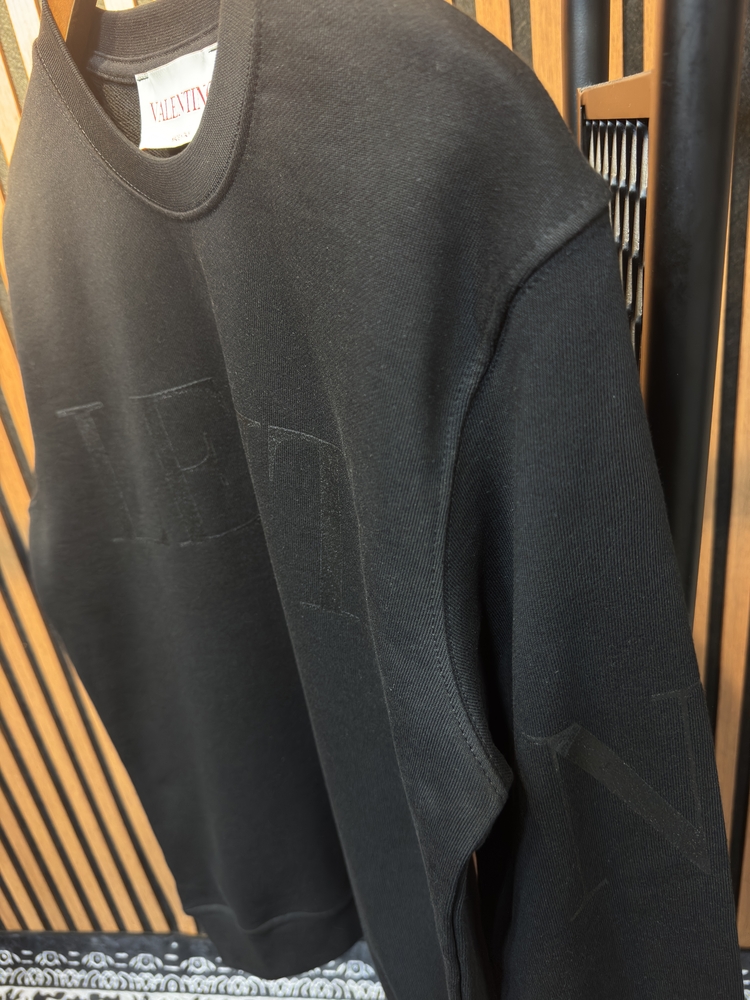 Valentino Siyah Yazılı Premium Sweat