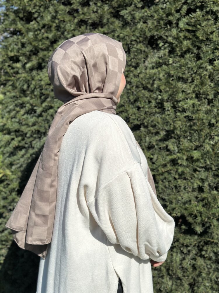 DAMA DESEN JAKAR ŞAL KAHVERENGİ