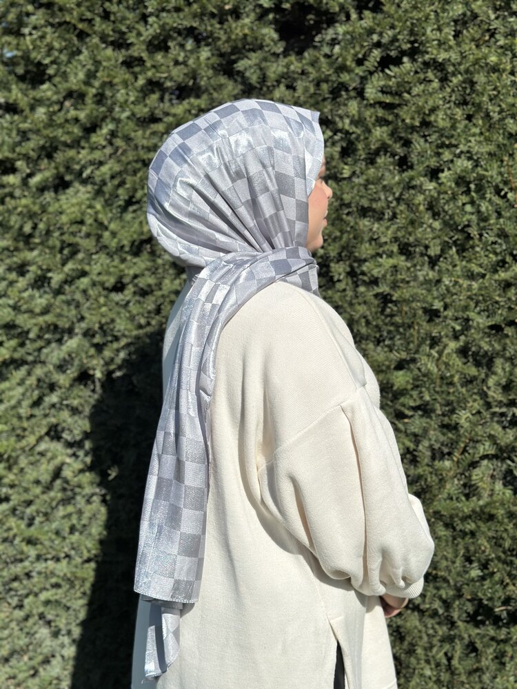 DAMA DESEN JAKAR ŞAL GRİ
