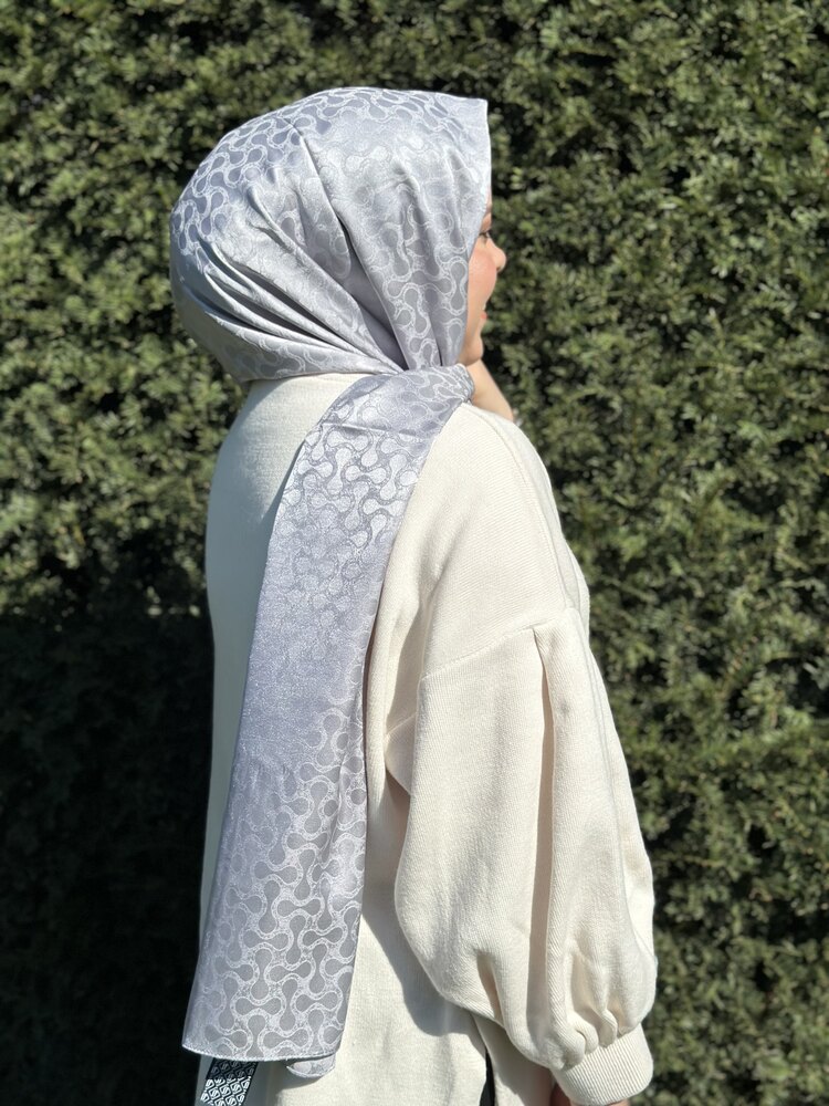 BLOOM DESEN İPEKSİ JAKAR ŞAL GÜMÜŞ