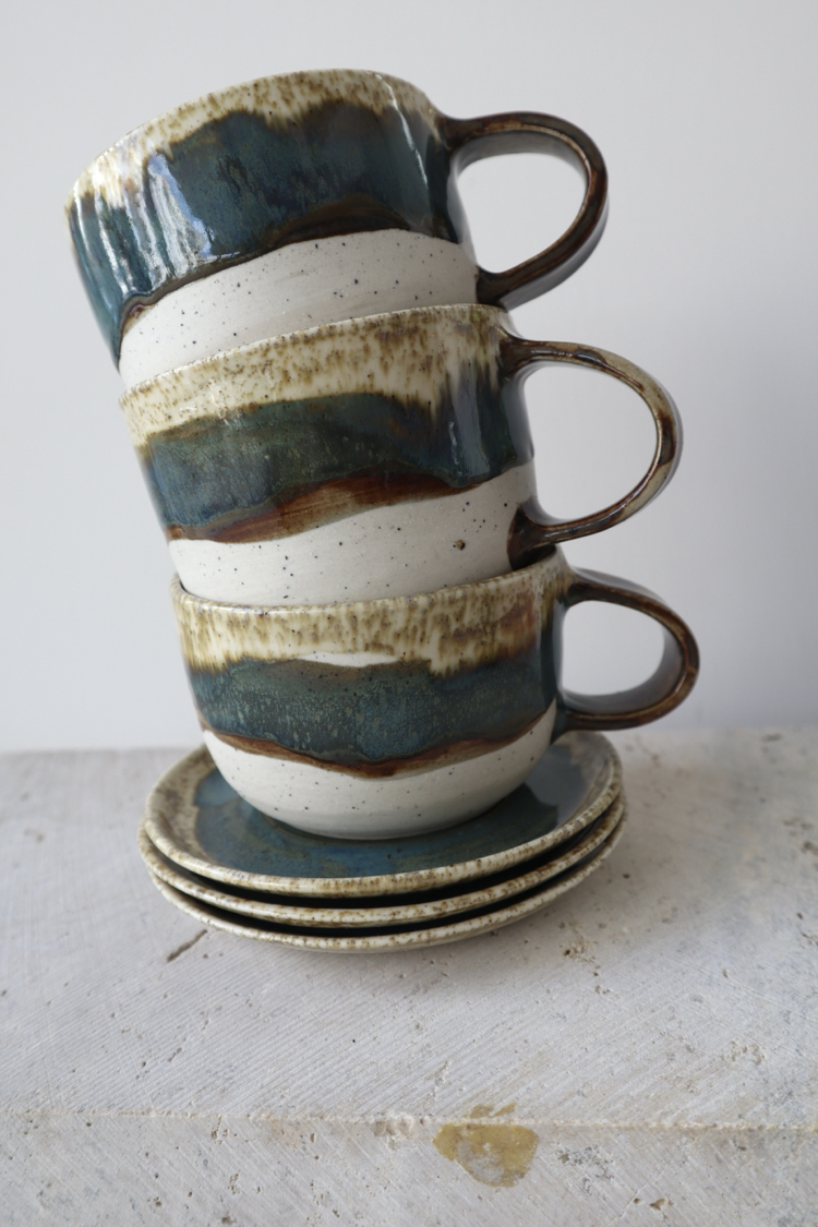 2 Color Mug with Plate