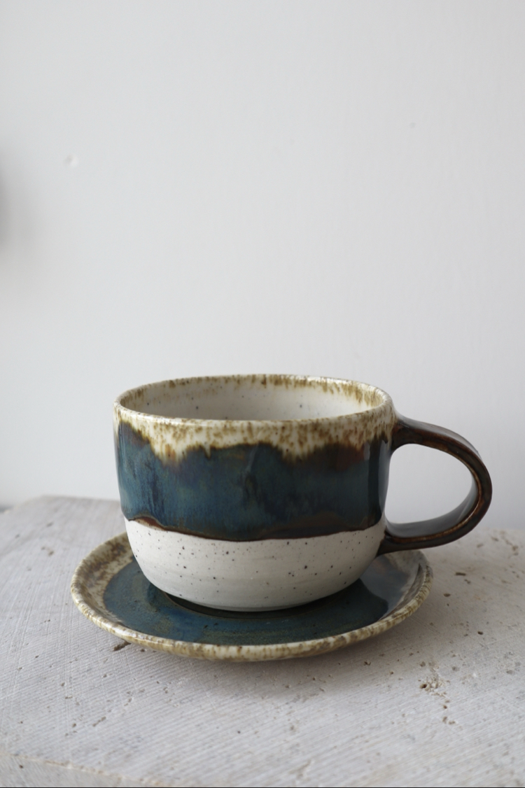 2 Color Mug with Plate