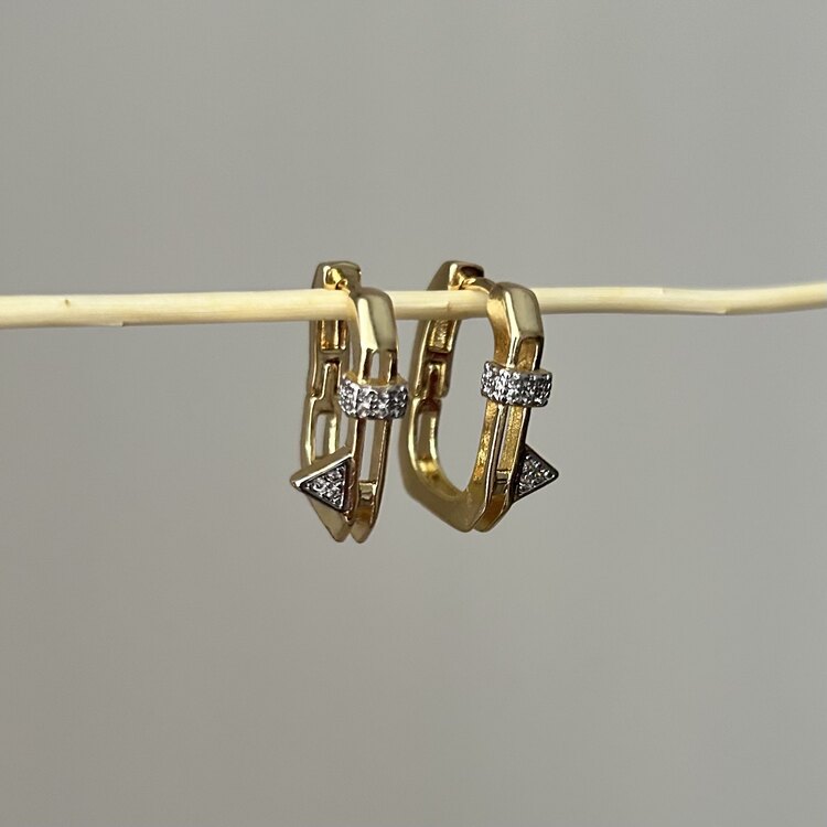Gold Taşlı Serenay Küpe