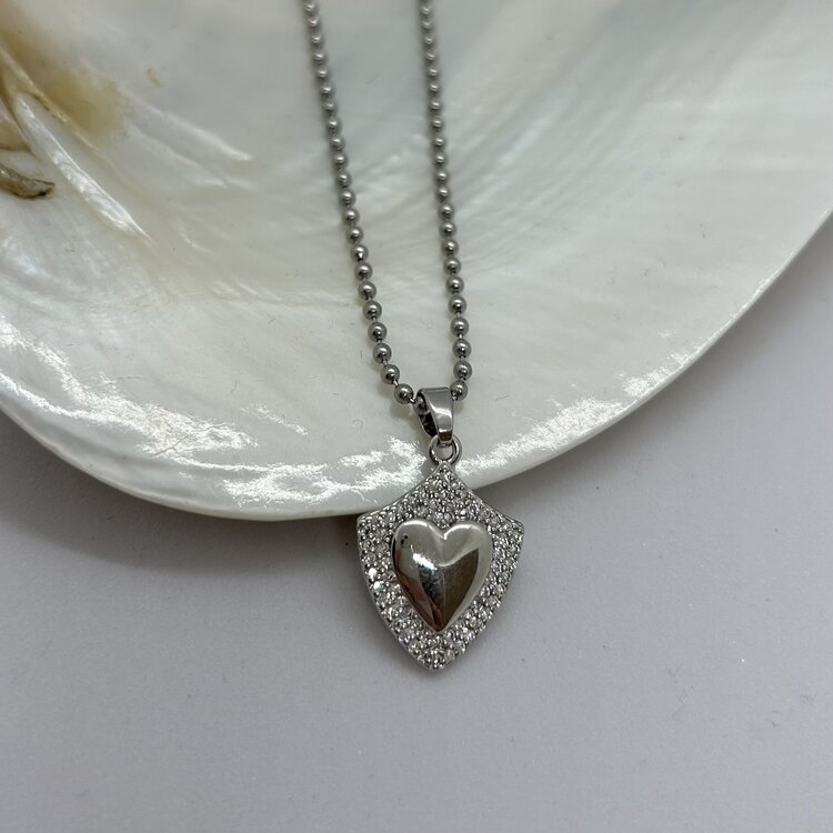 Silver Kalp Kalkan Kolye