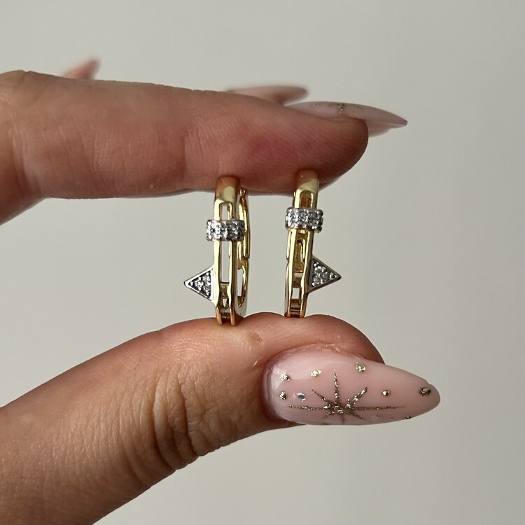 Gold Taşlı Serenay Küpe