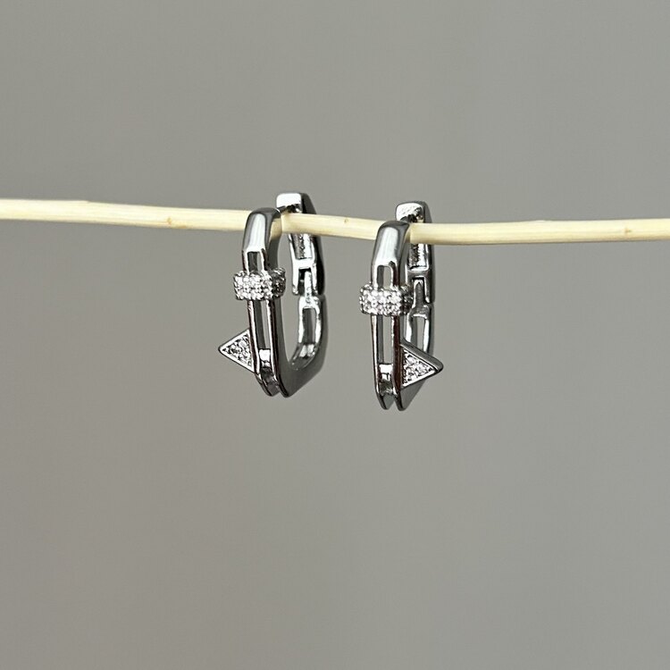 Silver Taşlı Serenay Küpe