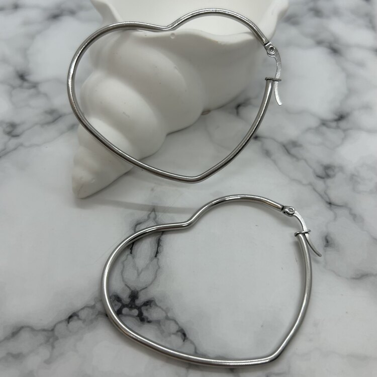 Silver Kalp Halka Küpe