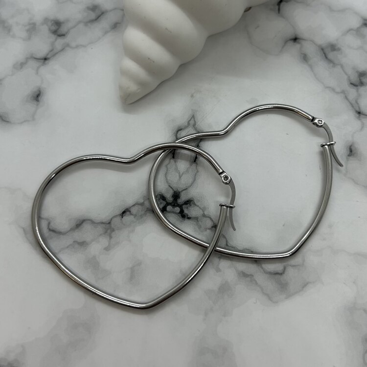 Silver Kalp Halka Küpe