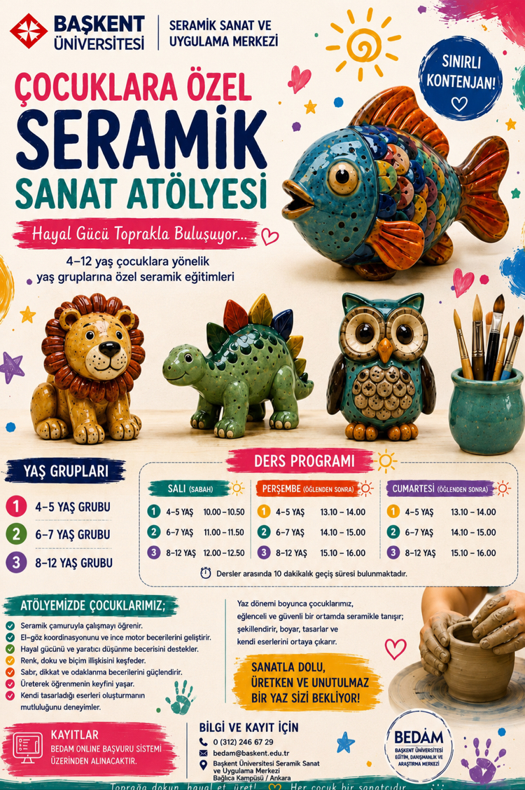 ÇOCUKLARA ÖZEL SERAMİK SANAT ATÖLYESİ (4-12 yaş)
