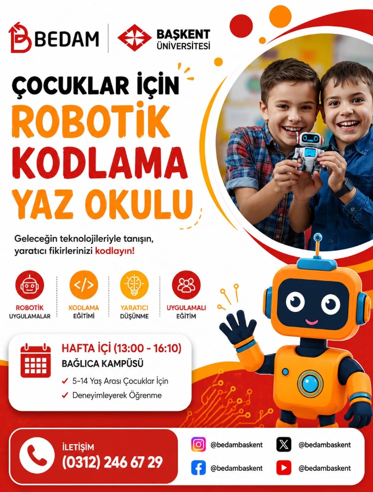 BEDAM Çocuklar İçin Robotik Kodlama Yaz Okulu (Başkent Üniversitesi Mensupları) (7 -10 Yaş)