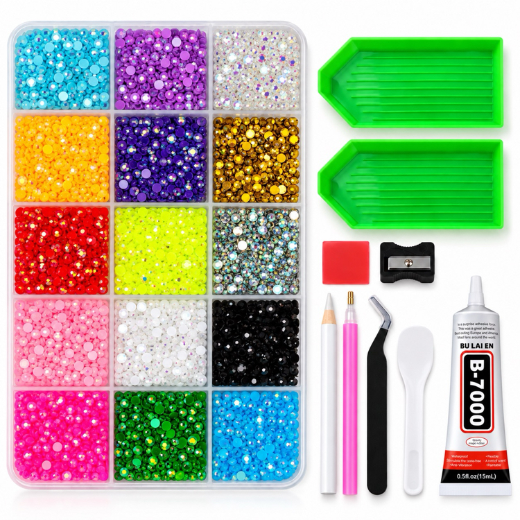 15 renkli Bedazzle Taş