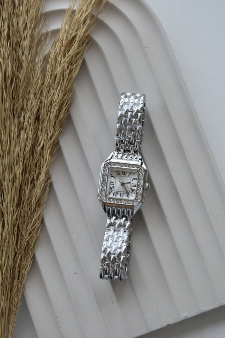 Silver Cartier Model Beyaz Saat