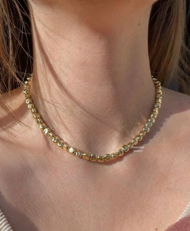 14K Çakıl Taşı Kolye