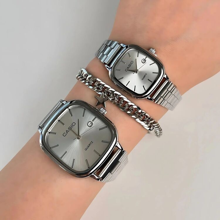 Casio Beyaz Çift Saati (Erkek)