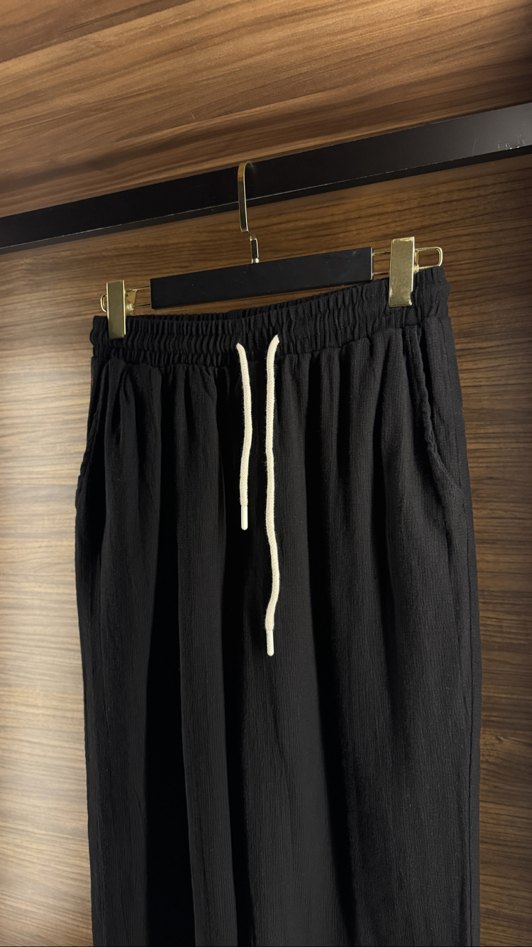 RL SİYAH KETEN PANTOLON