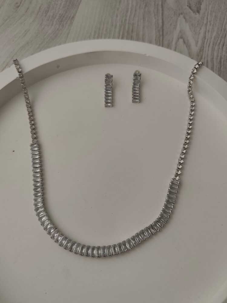 VB48- ZİRKON KOLYE VE KÜPE SET