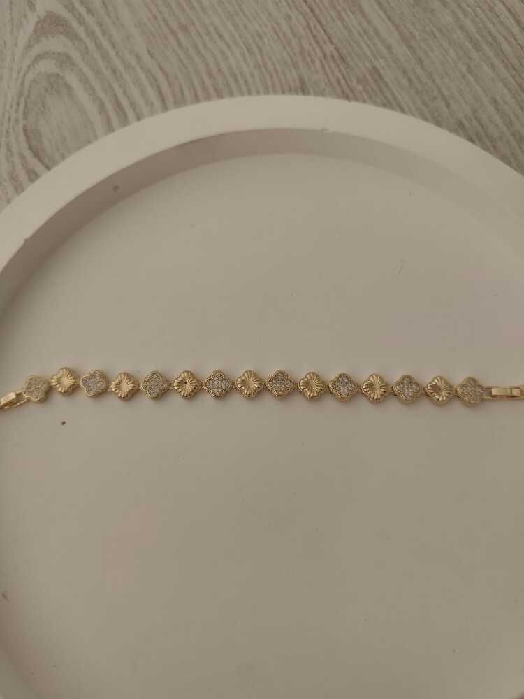 KE4- Altın kaplama 14K Xuping Yonca Bileklik
