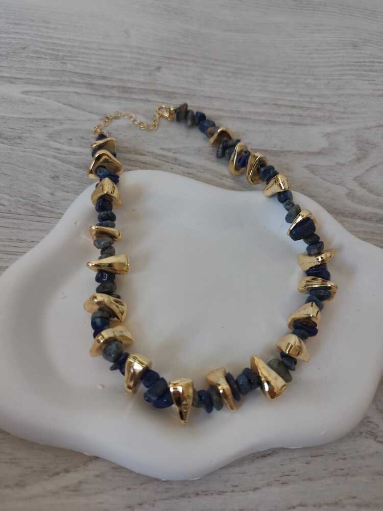 VB59- LAPİS LAZULİ DOĞAL TAŞ KOLYE