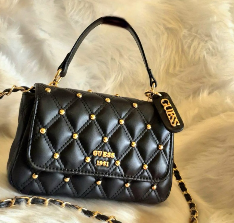 L04- Guess Kapitone Mini Çanta - SİYAH