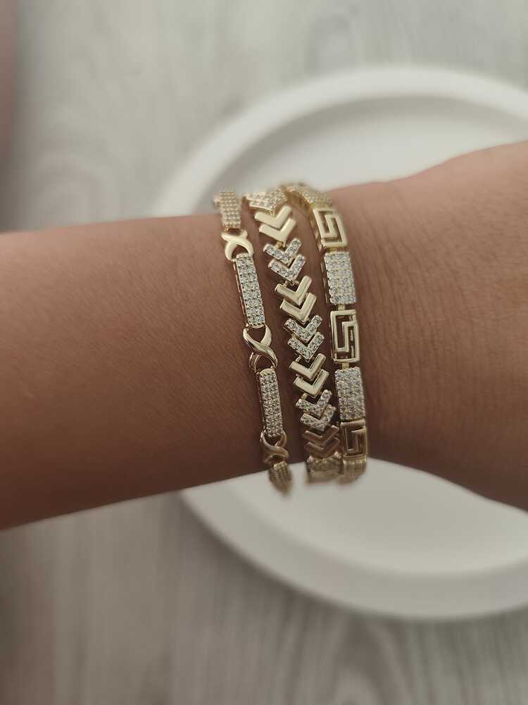KE7- Altın kaplama 14K Xuping Zirkon Taşlı Bileklik