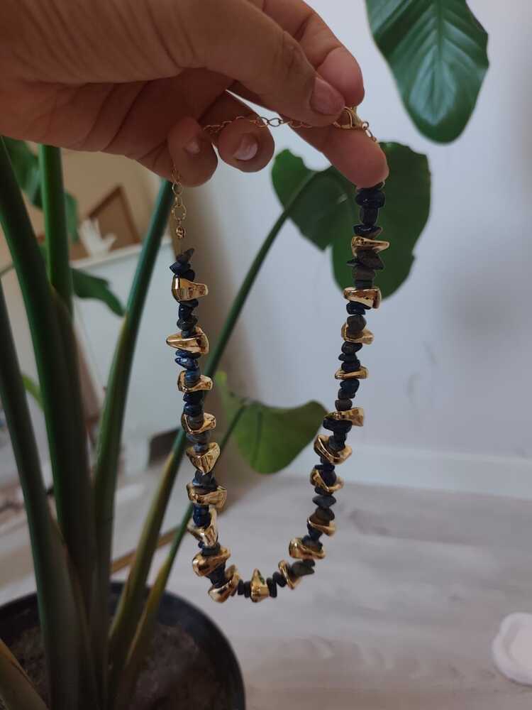 VB59- LAPİS LAZULİ DOĞAL TAŞ KOLYE
