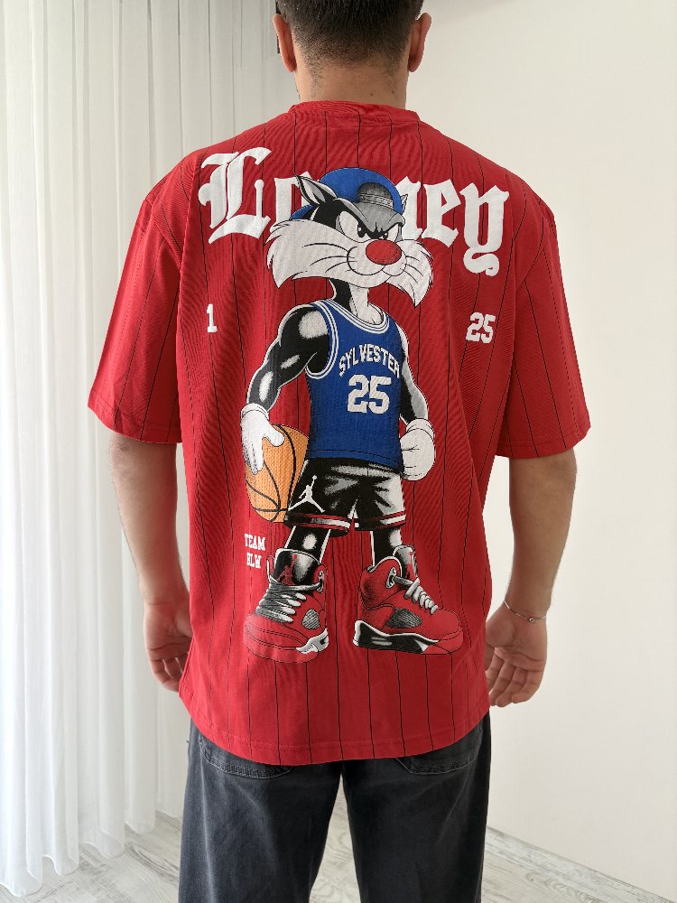 Sylvester Oversize Kırmızı Tişört
