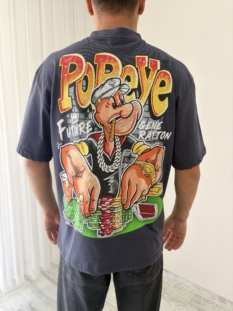 Popeye Oversize Füme Tişört