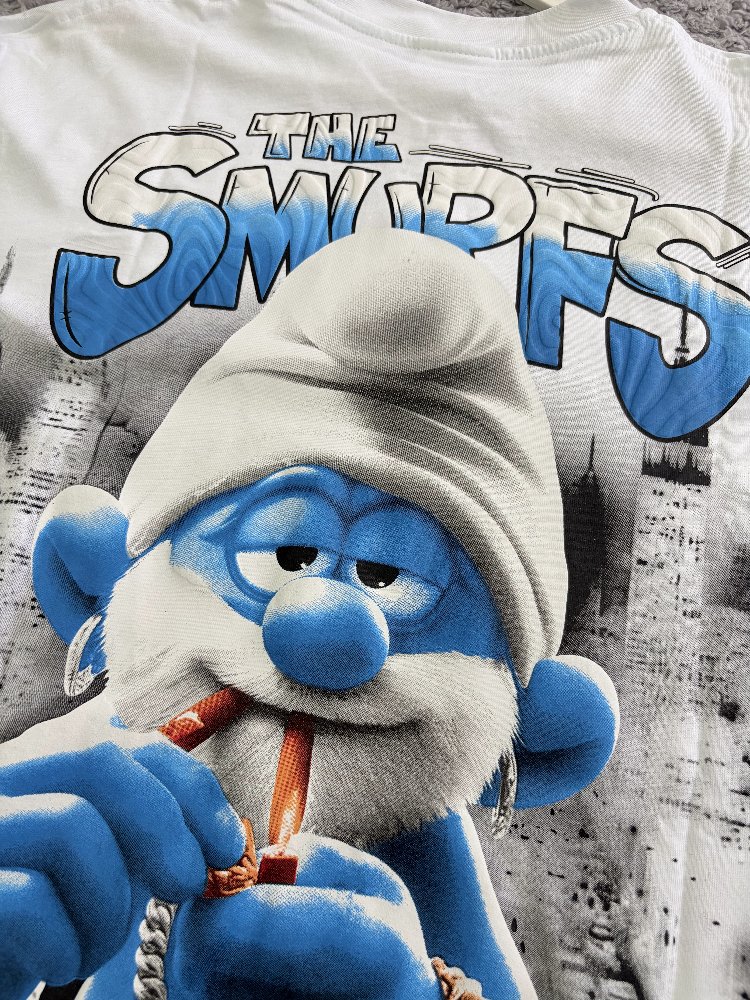 Smurfs Oversize Beyaz Tişört