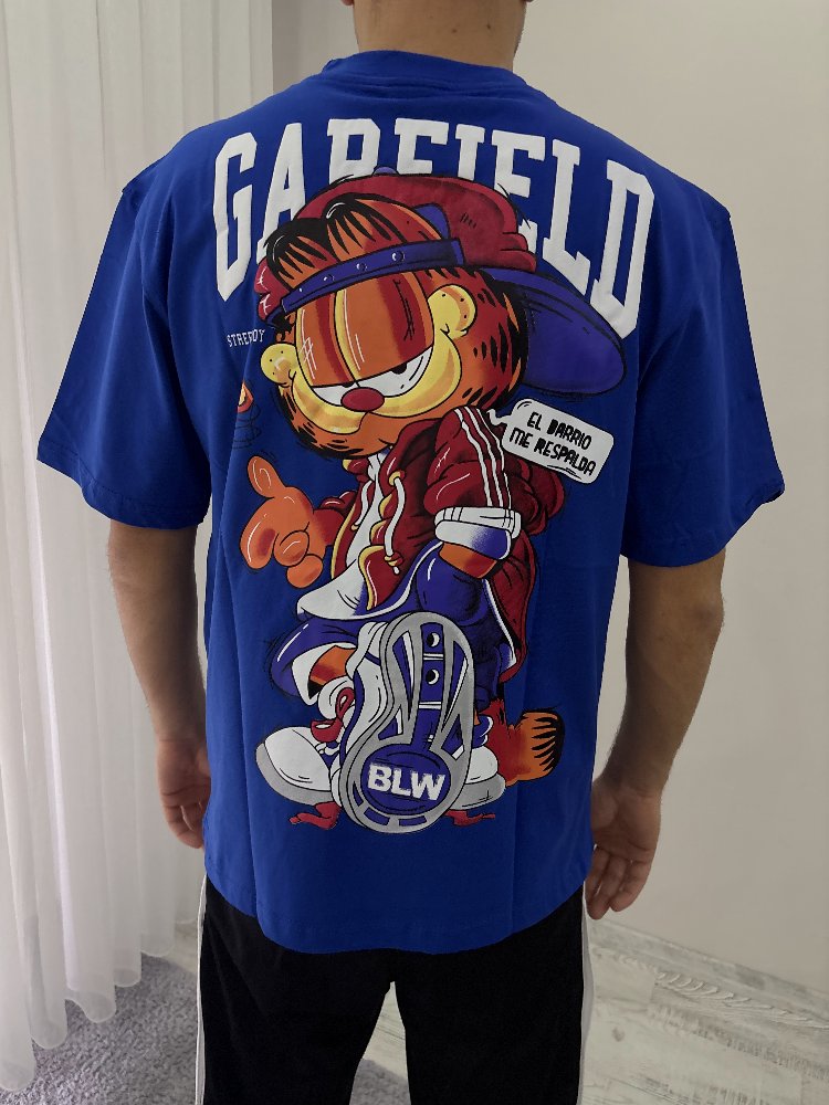 Garfield Oversize Mavi Tişört
