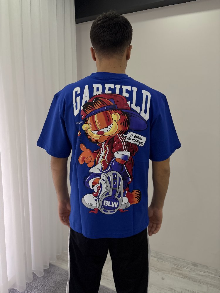 Garfield Oversize Mavi Tişört
