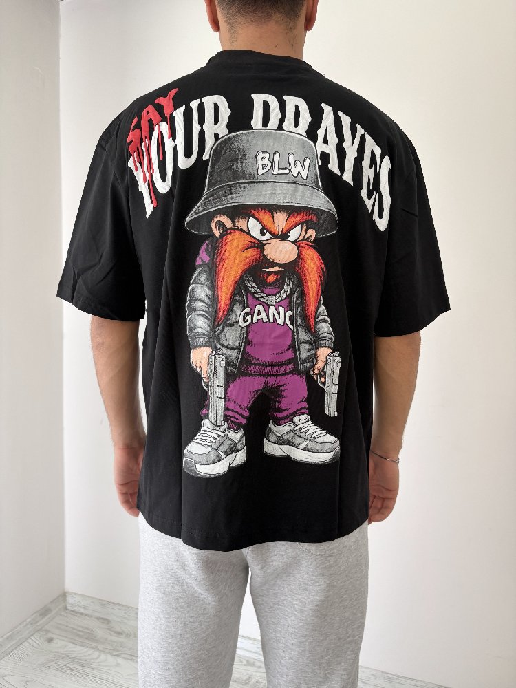 Yosemite Sam Oversize Siyah Tişört