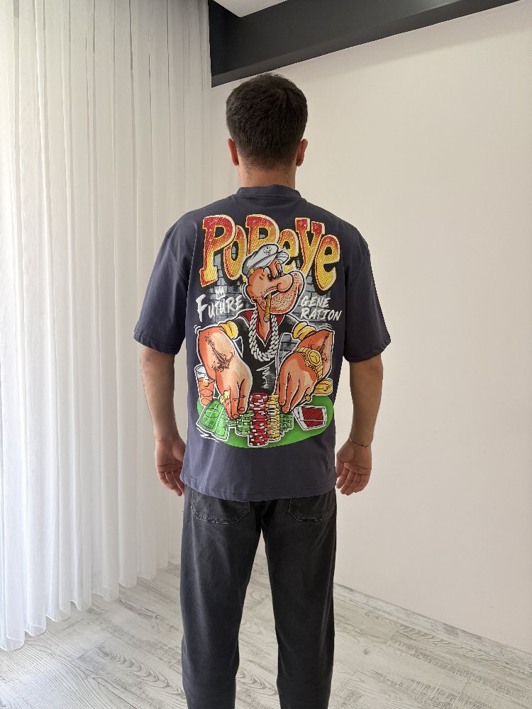 Popeye Oversize Füme Tişört