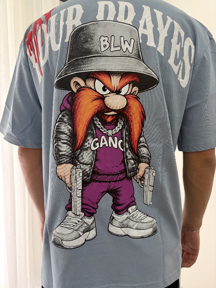 Yosemite Sam Oversize Açık Mavi Tişört