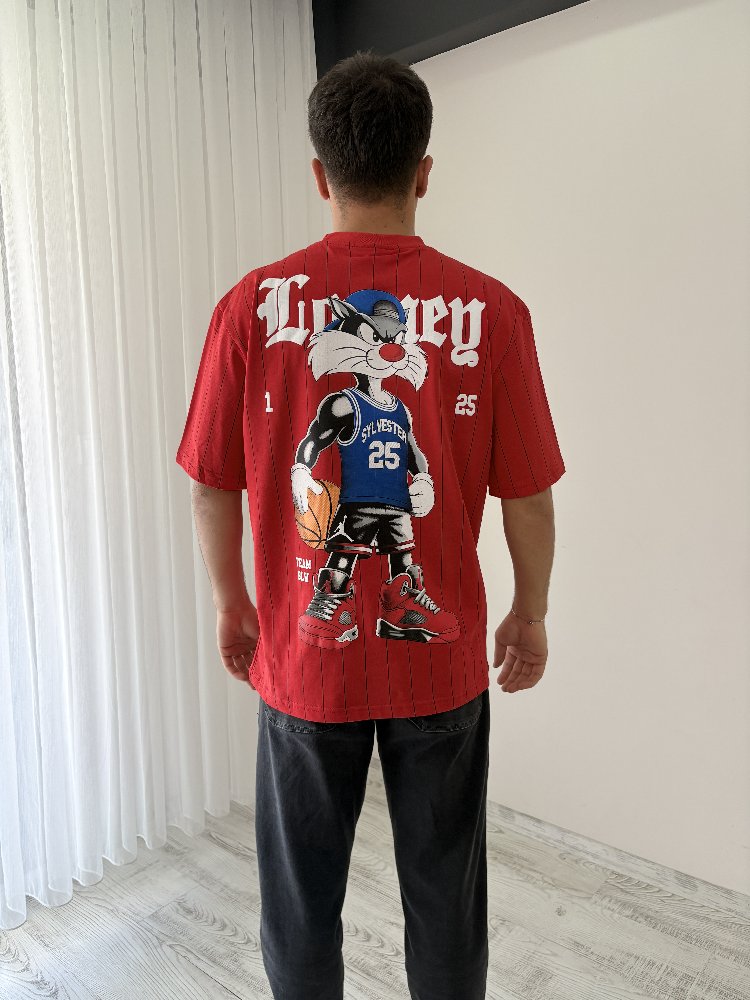 Sylvester Oversize Kırmızı Tişört