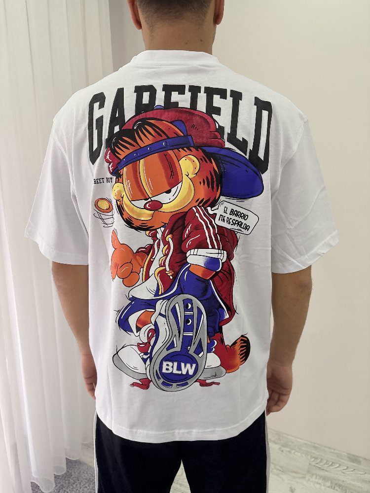 Garfield Oversize Beyaz Tişört