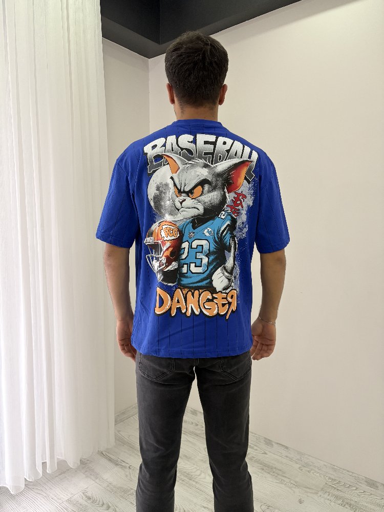 Tom Oversize Saks Rengi Tişört