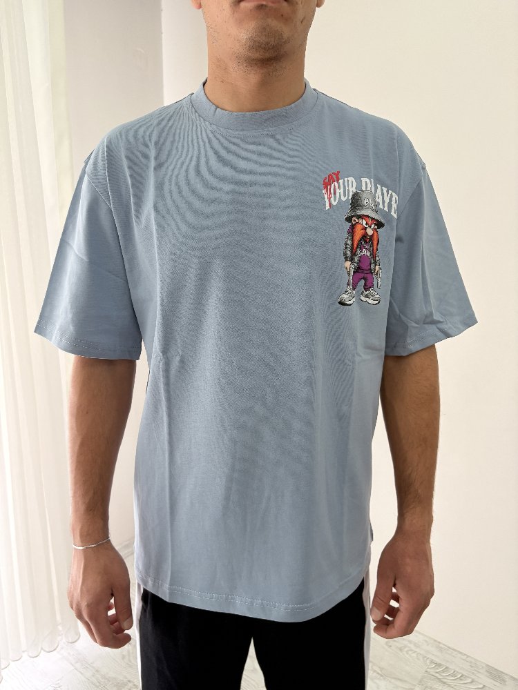 Yosemite Sam Oversize Açık Mavi Tişört